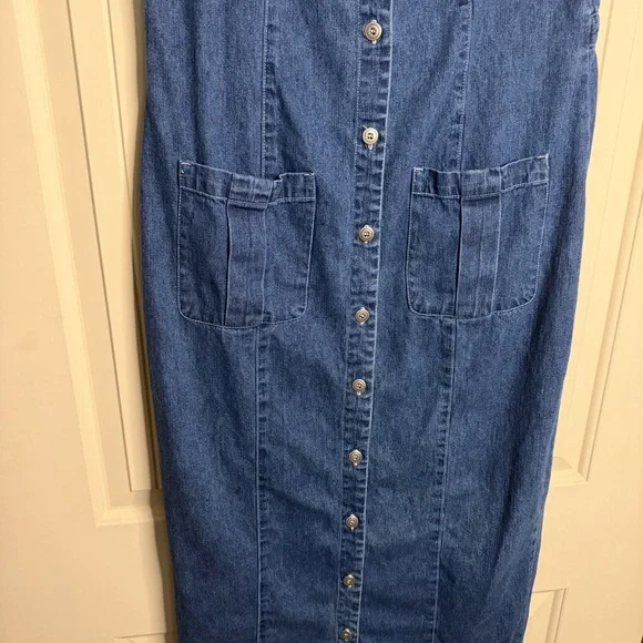 Faded Glory Denim Sleeveless Button-Down Dress - Picture 6 of 7